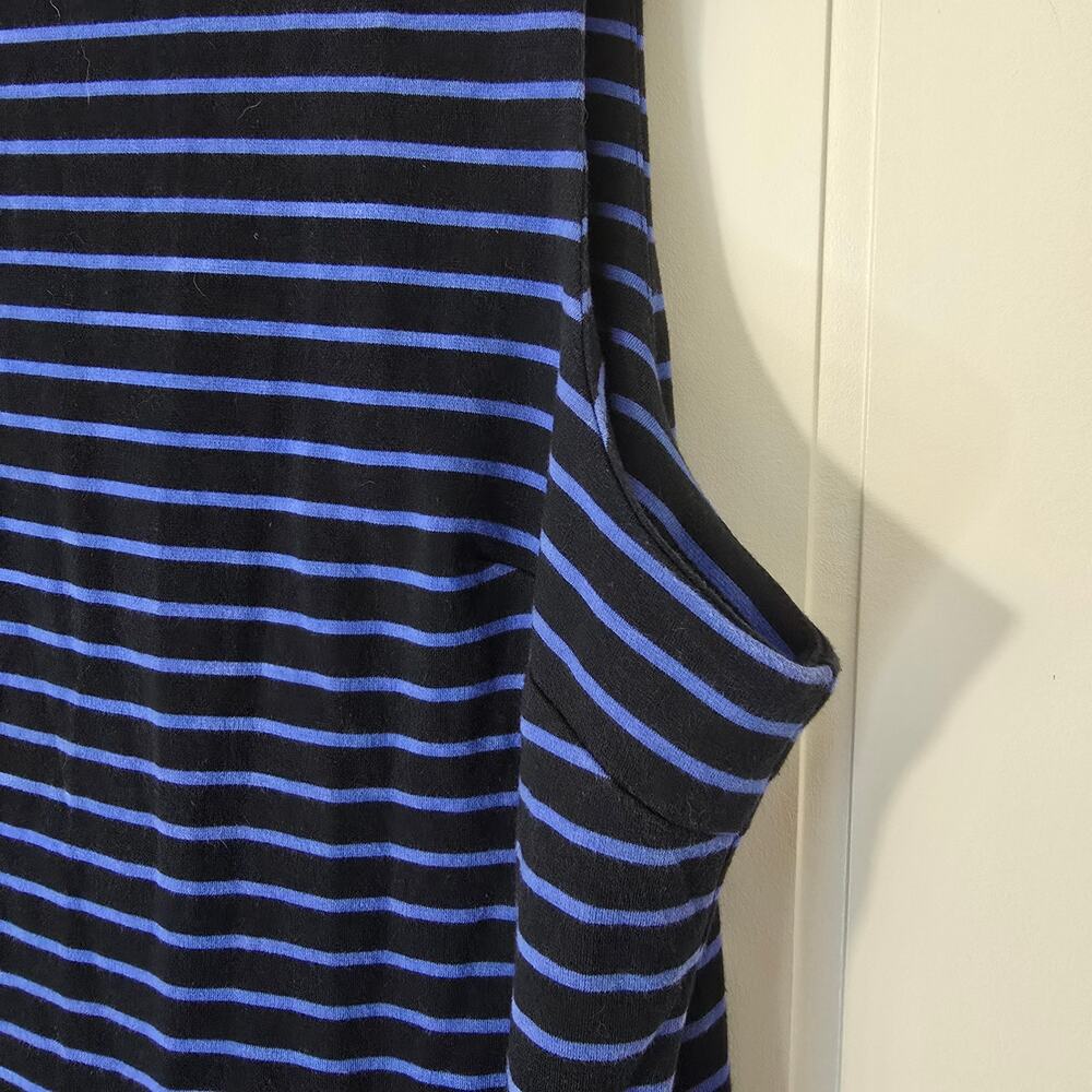 Talbots Blue Stripe Jersey Knit Shift Dress Sleeveless Stretch boatneck Size XL - Picture 4 of 8
